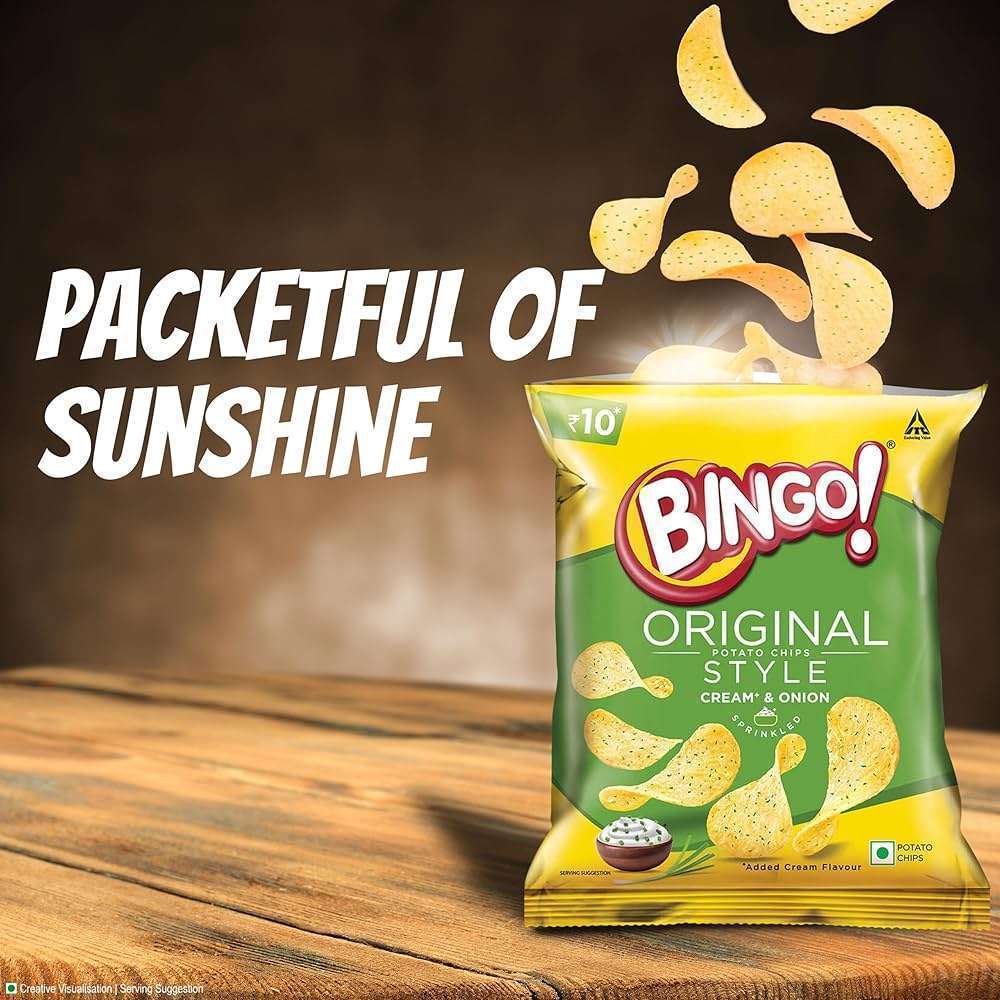Bingo Cream & Onion Potato Chips 21g - Image 2