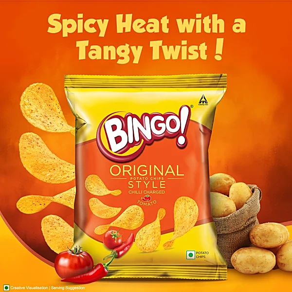 Bingo TOMATO Chilli Charged Potato Chips 21g - Image 2