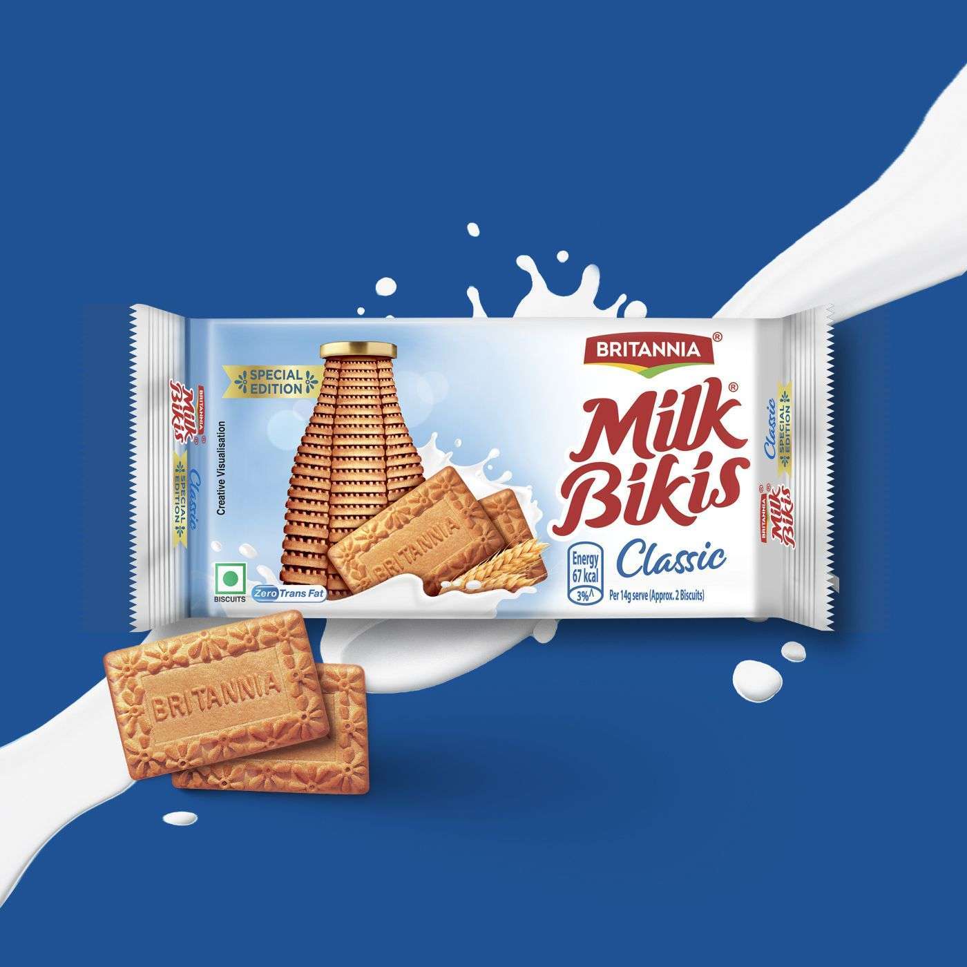 Britannia Milk Bikis CLASSIC Biscuit 115g - Image 2