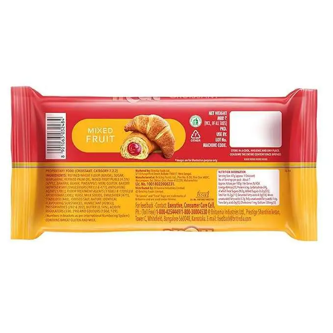 Britannia Treat Croissant MIXED FRUIT Creme Cake 45g - Image 3
