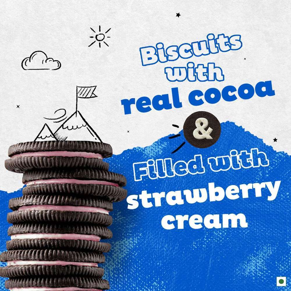 Cadbury Oreo STRAWBERRY Creme Biscuit 43.75g - Image 2