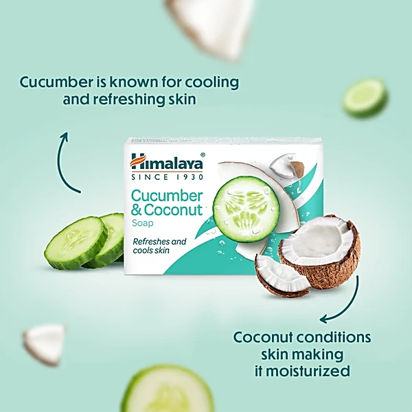 Himalaya Cucumber & Coconut Bathing Soap 75g - Image 4