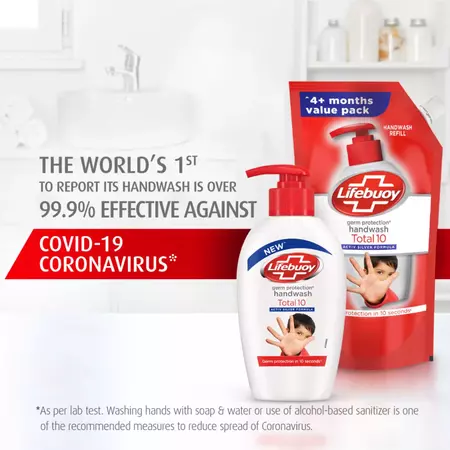 Lifebuoy Total 10 Germ Protection Hand Wash 190ml Jar+185ml Pouch FREE - Image 3