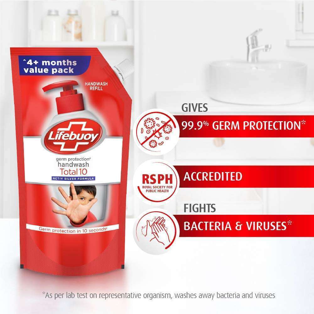 Lifebuoy Total 10 Germ Protection Hand Wash 190ml Jar+185ml Pouch FREE - Image 4