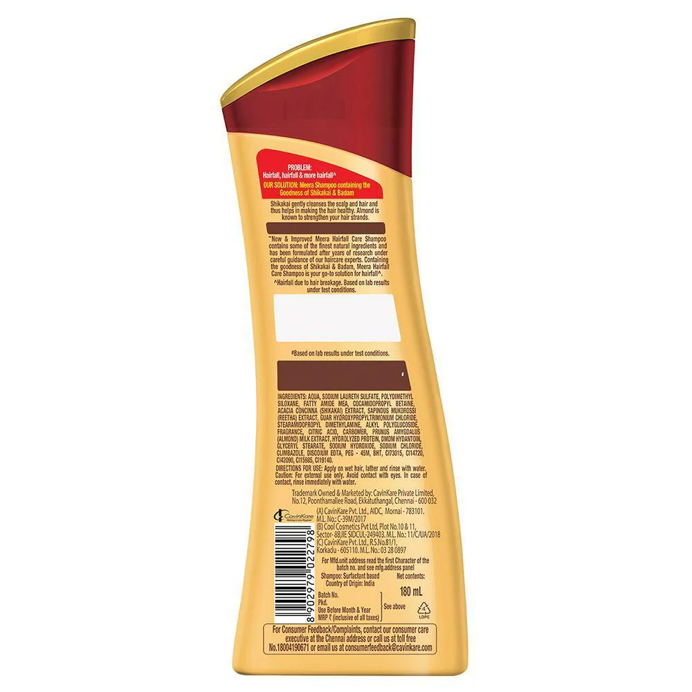 Meera Hair Fall Care Shikakai & Badam Shampoo 180ml - Image 2