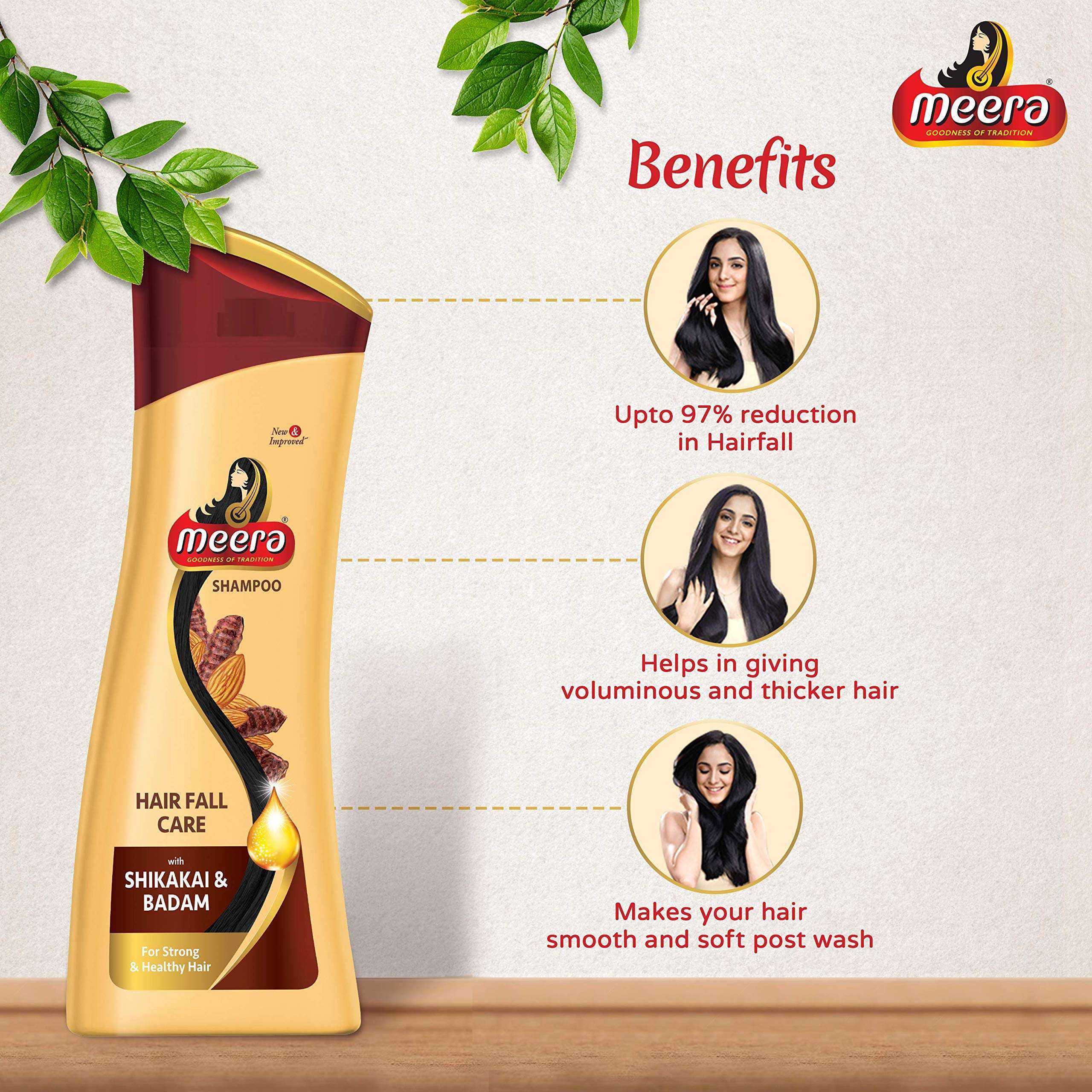 Meera Hair Fall Care Shikakai & Badam Shampoo 80ml - Image 5