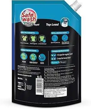 Safe Wash Matic Liquid TOP LOAD 1Ltr Pouch - Image 2