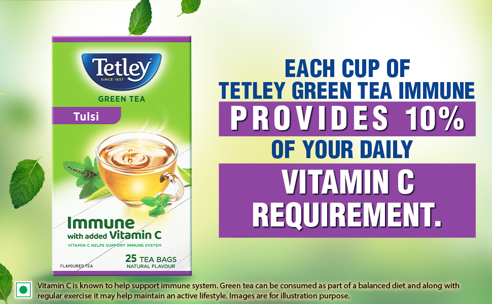 Tetley Green Tea TULSI 25 Tea Bags - Image 3
