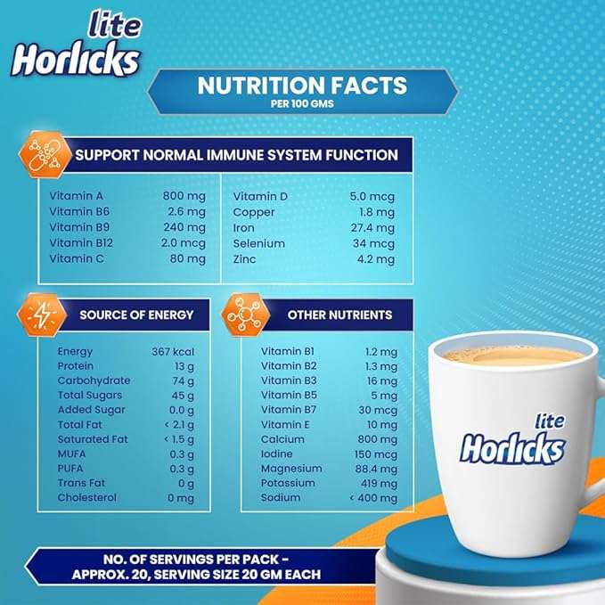 Lite Horlicks BADAM 400g Refill Pack - Image 4