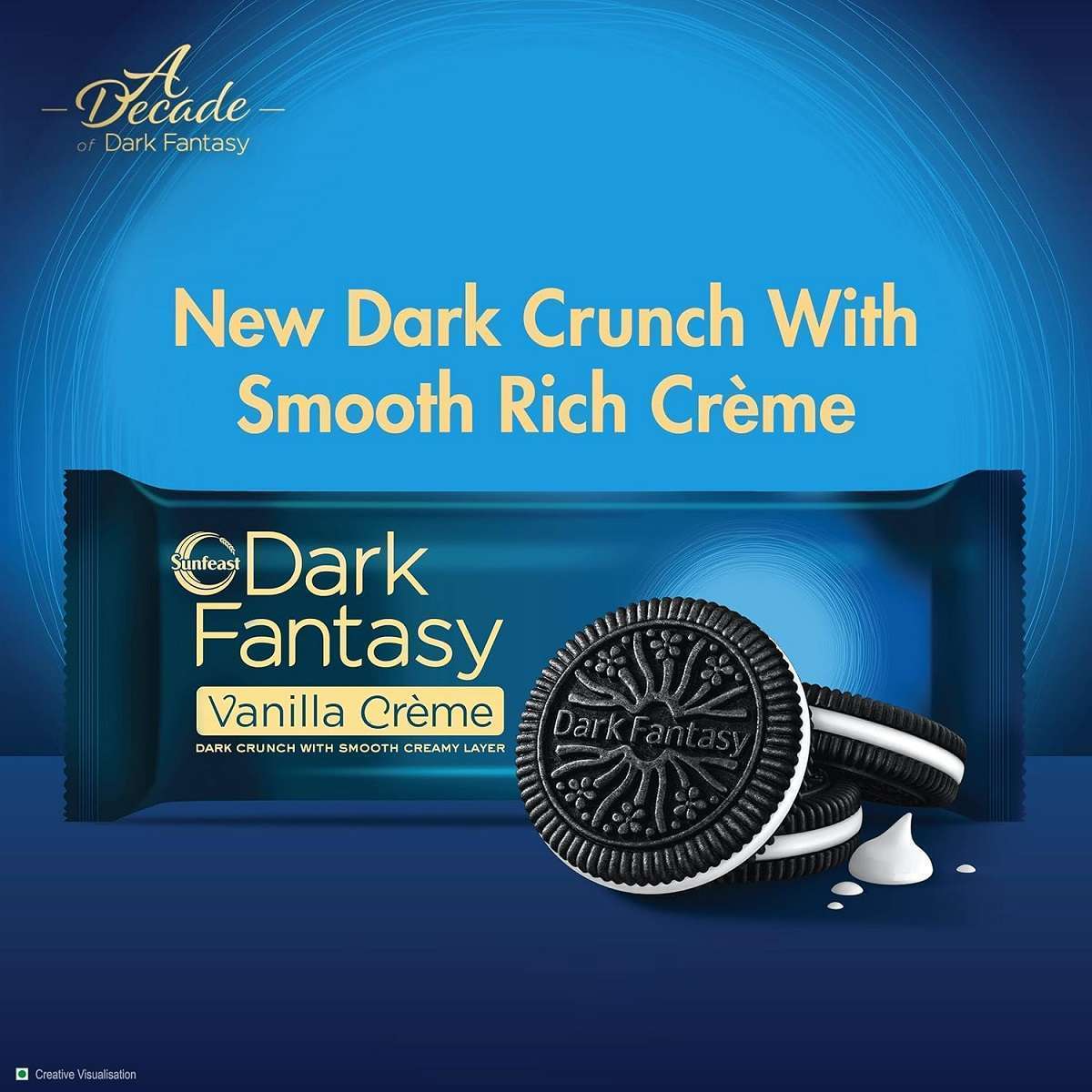 Sunfeast Dark Fantasy VANILLA Creme Biscuit 49.8g - Image 2