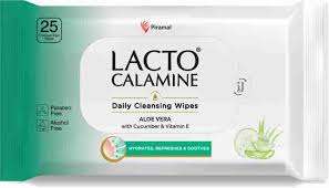 Lacto Calamine Aloe Vera Face Wipes 25's