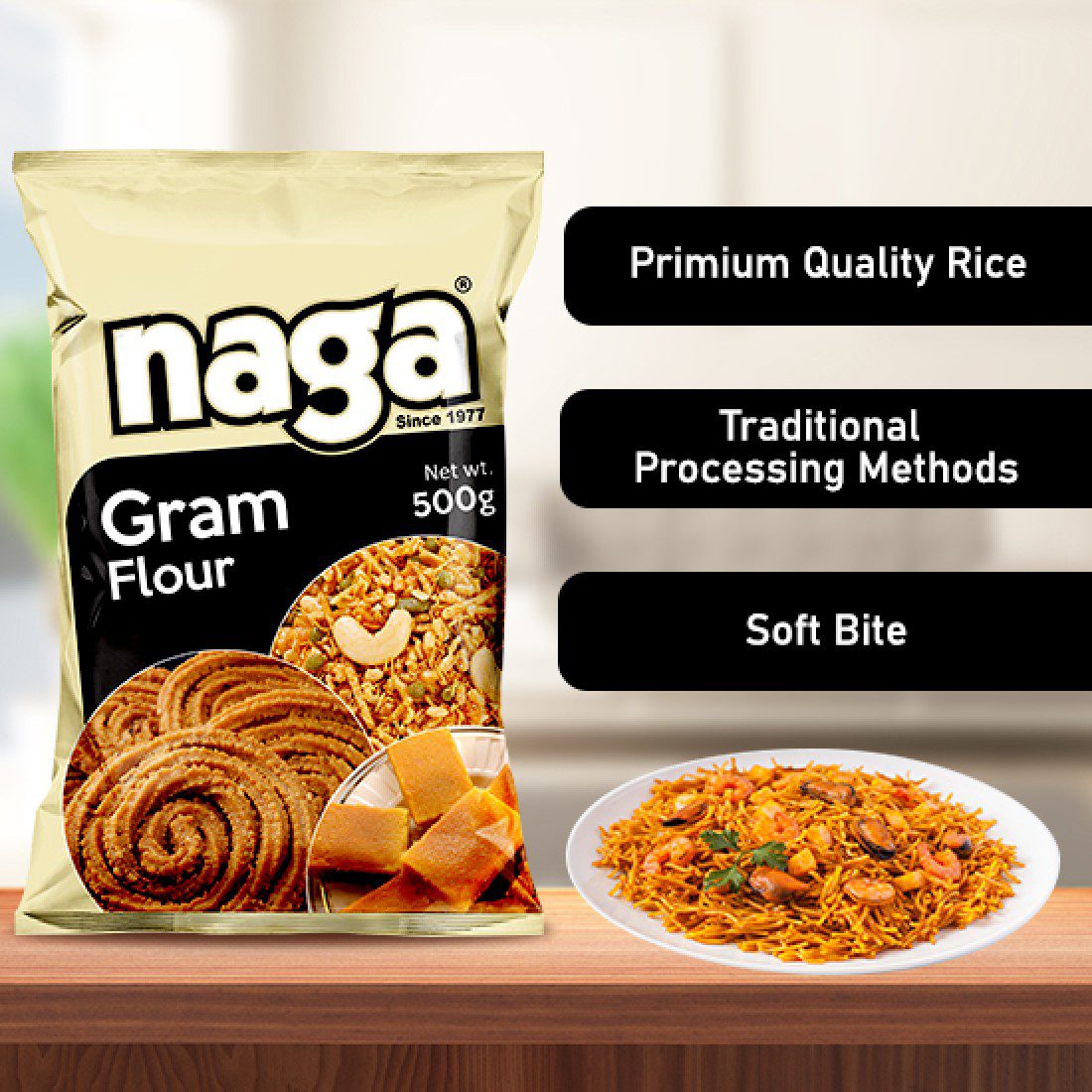 Naga Gram Flour 500g - Image 3