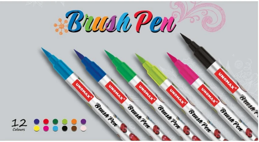 Unomax Brush Pen 12 Colour - Image 3
