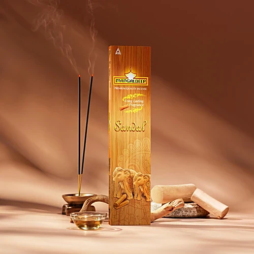Mangaldeep Sandal Long Lasting Fragrance Agarbathi 95g - Image 2