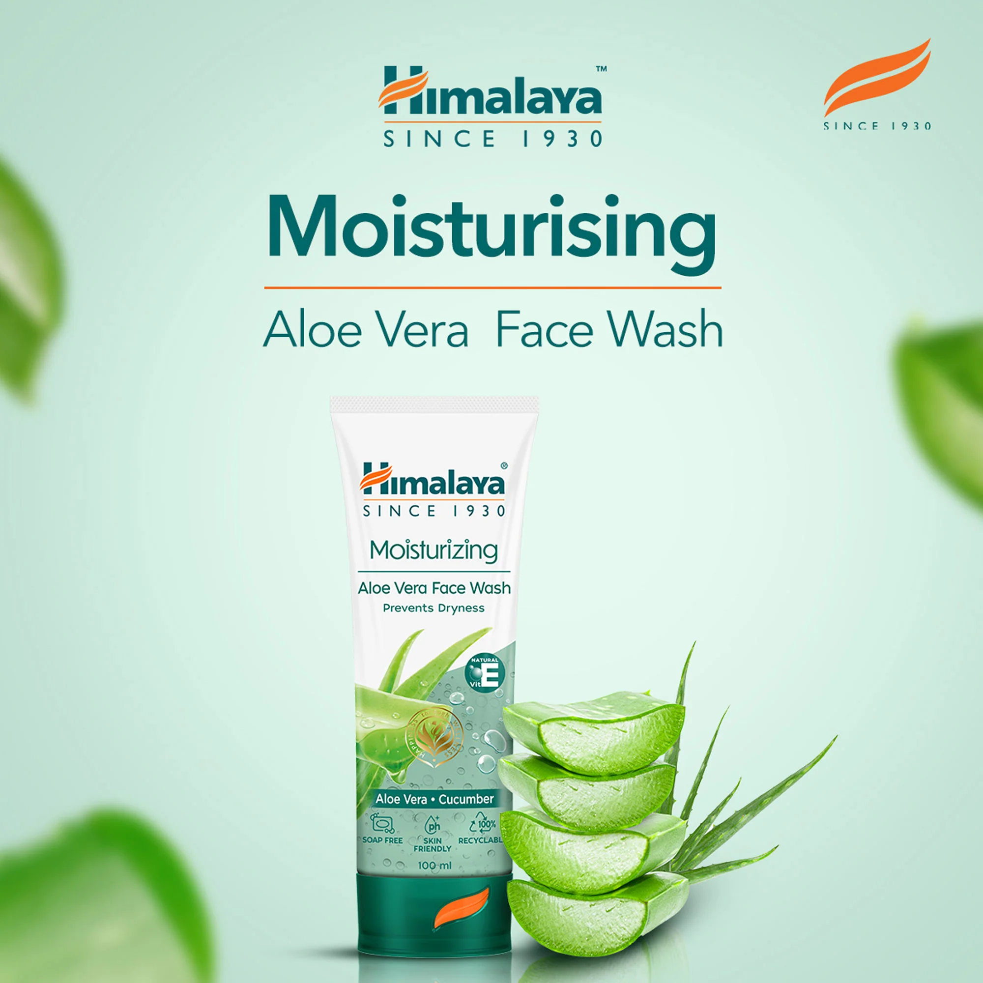Himalaya Moisturizing Aleo Vera Face Wash 100ml - Image 2