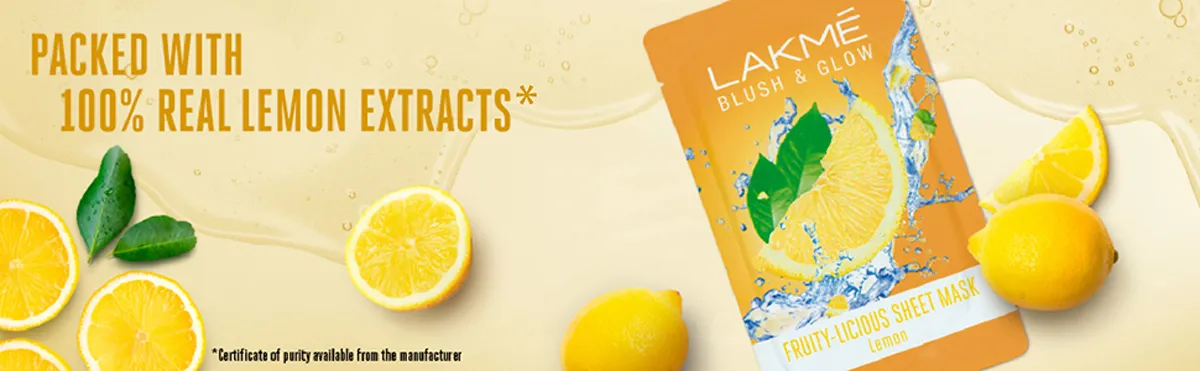 Lakme Lemon Fresh Fruity Licious Sheet Mask 25ml - Image 2